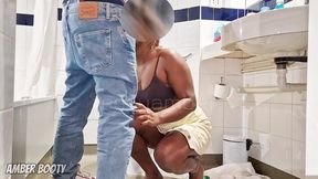 lucky plumber gets to fuck a naughty wife and cum inside her in a hotel bathroom - amber_booty