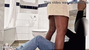 lucky plumber gets to fuck a naughty wife and cum inside her in a hotel bathroom - amber_booty