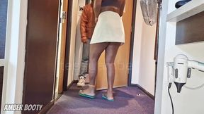 lucky plumber gets to fuck a naughty wife and cum inside her in a hotel bathroom - amber_booty