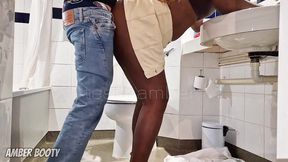 lucky plumber gets to fuck a naughty wife and cum inside her in a hotel bathroom - amber_booty