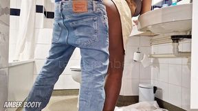 lucky plumber gets to fuck a naughty wife and cum inside her in a hotel bathroom - amber_booty