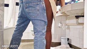 lucky plumber gets to fuck a naughty wife and cum inside her in a hotel bathroom - amber_booty