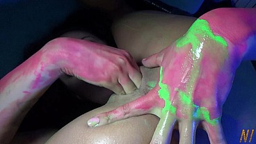 Home Party With Dildo - Lola Shine And Stacy Bloom lesbian fun.