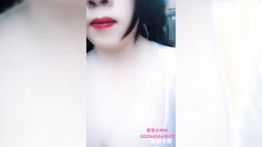 ”Asian Ladyboy in publish flashing her meat & masturbating it”