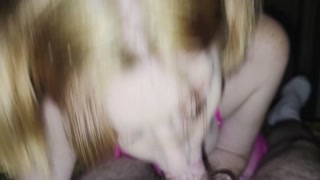 Redheaded Cumslut Velvet Vixxen Gives Sloppy Blowjob And Drinks All of His Cum