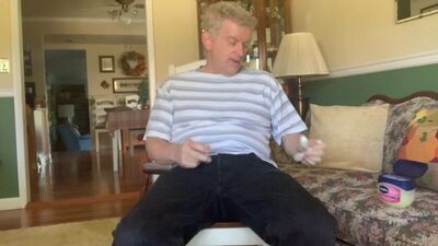 Dad stripping off clothes to masturbate