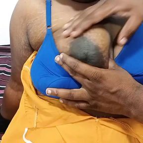 Big boobs Tamil wife hot sucking and fucking her husband Tamil dirty talking