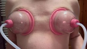Pumping my Boobs Big and Horny