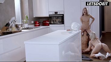 Three sexy ladies explore their desires in the kitchen.