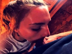 Public BJ in Hardware Store - Facial Finish!