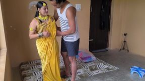 puja bhabhi looks like angel in yellow saree