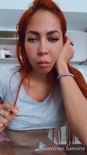 Samira devours many trapped slaves, spits them out, swallows them and digests them richly.