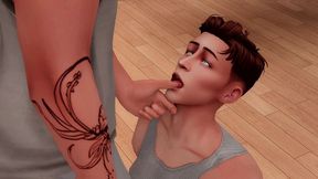 omega swallows alpha bear s huge cock and takes it in tight ass (gay love)