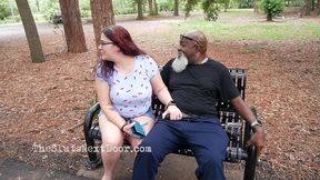 stroking and sucking my dick in the park