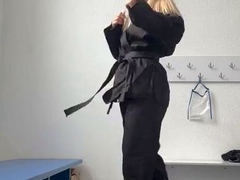 Blonde in stockings foot fetish and pussy pounding