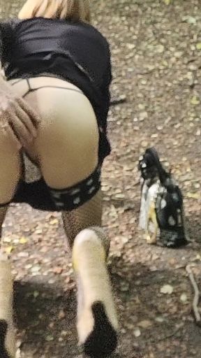 4-legged Exhibition in the Forest, Little Tease in Search of Cocks. Cumslut P U B L I C [27jun25] French Transvestite