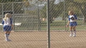 pillowgirls - perverted stepmother after having cheered the stepdaughters  game takes them home and fucks them both with a double dildo