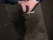 Twink is smoking and pissing at the abandoned place