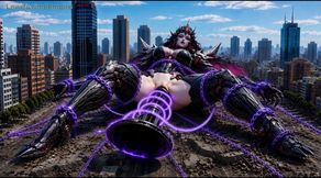 Giant Alien Conqueror Defeated by Her Own Huge Dildo &amp; Toys