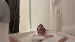 Jeffrey Jaxxon Takes Hot Bath and Plays with Himself, Slow Closeup Cumshot