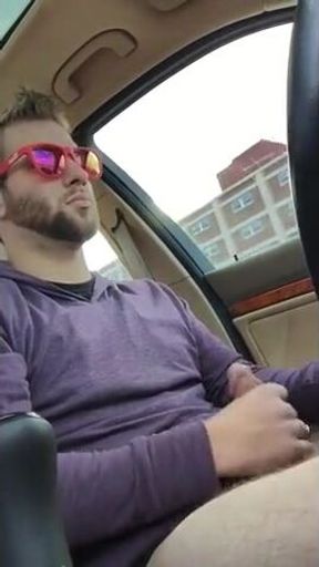 Big-Cock Hunks Play in the Car