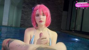 Nymphomaniac Emo Cosplayer Engages in Rough Outdoor Sex with a Big Cock