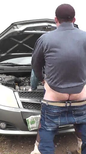 Spectacular moment from &quot;Sexy blonde MILF car broke down. Random passerby helped fix and fucked Milf in doggy style on hood&quot;