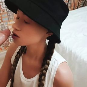 Asian Tik Tok bitch gets juicy ass fucking and full asshole of cum