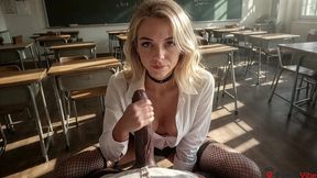 the new english teacher had just arrived for class when i fucked her uncontrollably in front of the whole class! she begged me not to stop![ai]