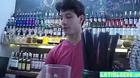 Latin Hunk Without Condoms Drilled By Bartendar