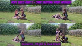 Jasmine_dlight & Ava Black - Pool Balls Part 1 - Over Stuffing Your Shemale Outdoors in the garden