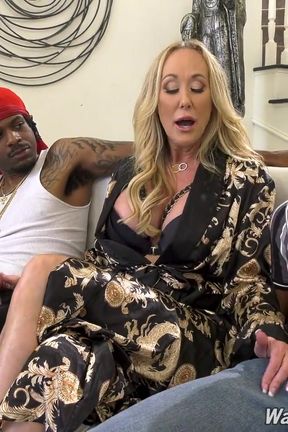 Hot stepmom Brandi Love is watched by stepson as she does his two black friends