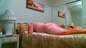 Me masturabting to Porn Beside bed, Great Closeups of Cumshot