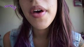 Cute blowjob amateur goes ahegao with long tongue