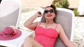 Older woman seduces young bucks under sun-kissed skies, flashes private&#x1F92B; areas in steamy heat