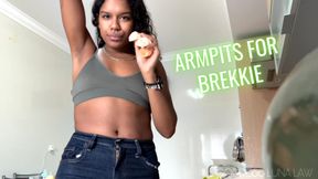 Armpits for breakkie - Ebony Femdom POV- Goddess Luna Law