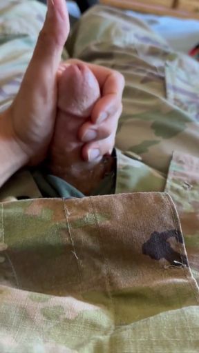 army soldier jerking off in his uniform wearing tommy boxer briefs and shooting a load also wearing issued military&hellip;   Clip 1