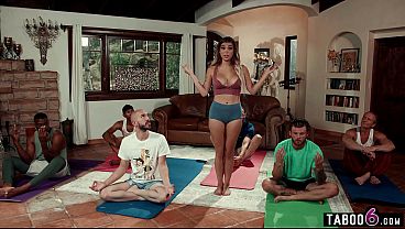 Yoga instructor MILF Lilith Grace gets caught up in a wild gangbang