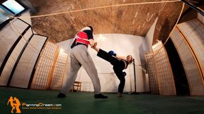 Valentina sparring destruction inside the ring