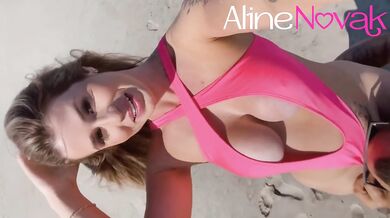 Loira blows everyhole soaked on public beach with thick cream pie