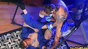 Gay Doctor Lets His Thug Inked Patient Fuck Until He Cu