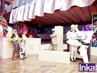 TOY STORY XXX PARODY - Sexually excited toys Woodick and Bos FuckYear end up banging Yesie during the time that Andy is not home.