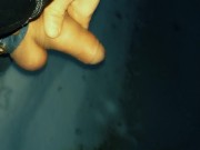 Middle eastern twink piss on the frozen lake - thick cock