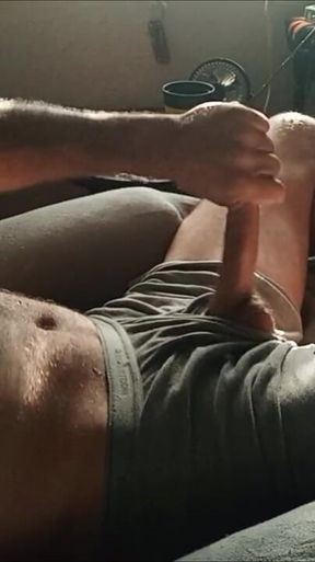 Masturbating wake up wood through my Boxers fly