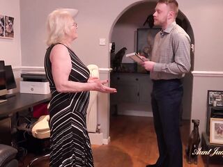 AuntJudysXXX - Excited GILF Mrs. Claire Bangs the Debt Collector