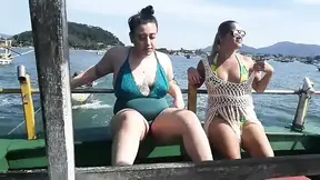 Exhibitionism on the Boat in Public with Paty Butt and Her Stepcousin Agatha Ludovino