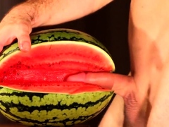 water melon cum - fucking a melon and cumming