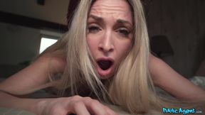 Blonde Beauty's Pink Fishnet Taxi Ride Ignites Lust