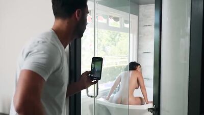 Brunette chick loves practicing cock sucking skills on a dildo before blowing boyfriend