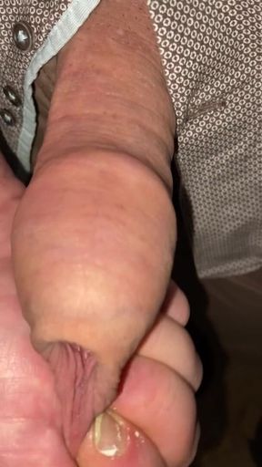Uncut Cumshot in His Own Foreskin